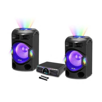 Sistem audio 2.1 Akai Y3, Bluetooth, LED, 3 microfoane, telecomanda, Negru