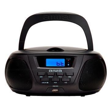 Sistem audio portabil Aiwa BBTU-300BKMKII, 5 W, 2 canale, CD, Bluetooth, USB, Negru