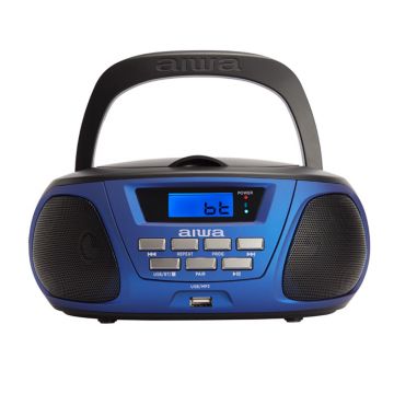 Sistem audio portabil Aiwa BBTU-300BL, 5 W, 2 canale, CD, Bluetooth, USB, Albastru