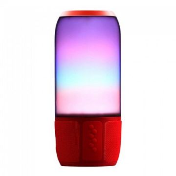 Boxa portabila 6W Wireless Iluminare RGB Rosu