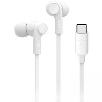 Casti Cu Microfon RockStar USB-C Cablu 1.12m Alb