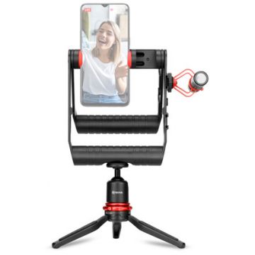 Kit Vlogging BY-VG380 Cu Microfon BY-MM1 Mini Trepied + Holder Negru