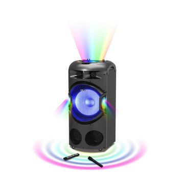 Boxa DJ-BY4L Karaoke Bluetooth USB SD FM Display LED Lumini Discoball Negru