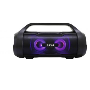 Boxa Portabila Activa ABTS-50 30 W RMS Bluetooth USB Micro SD Card Reader Aux in Radio FM Rezistenta la apa IPX5 Neagra