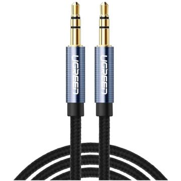 Cablu audio Ugreen AV112, Jack 3.5 mm Male - Jack 3.5 mm Male, 5m, negru-albastru