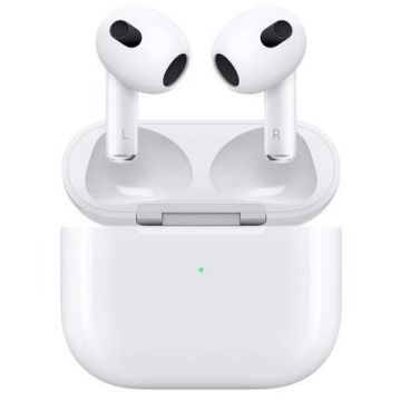 Casti True Wireless AirPods 3rd Generation IPX4 Microfon Lightning Charging Case Alb