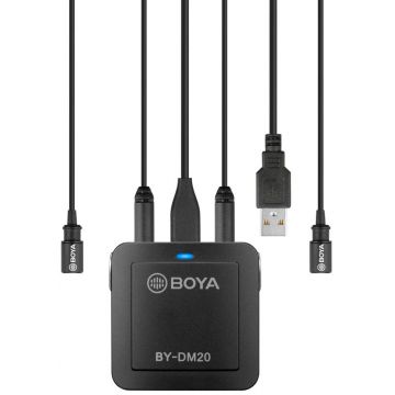 Microfon BOYA BY-DM20 Kit lavaliera dubla