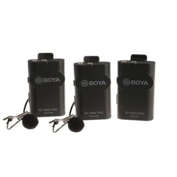 Microfon BOYA BY-WM4 Pro-K2 Dual Linie Wireless 2.4Ghz, 2 lavaliere Microfon BOYA BY-WM4 Pro-K2 Dual Linie Wireless 2.4Ghz, 2 lavaliere