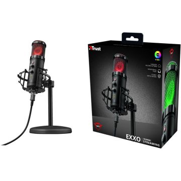 Microfon Streaming GXT 256 EXXO Iluminare RGB Negru Microfon Streaming GXT 256 EXXO Iluminare RGB Negru