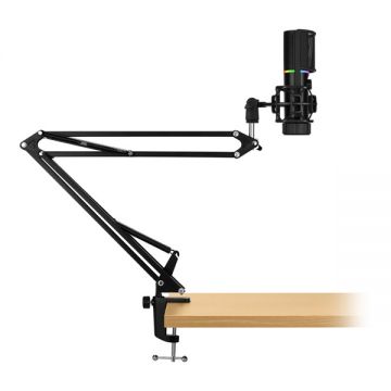 Microfon Streamplifly MIC Streaming RGB cu brat tip pantograf Microfon Streamplifly MIC Streaming RGB cu brat tip pantograf