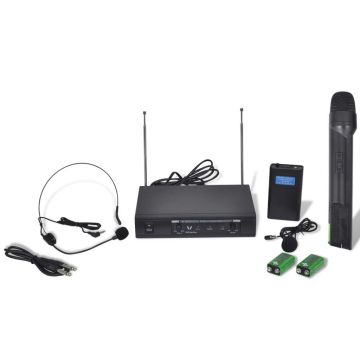 Set receptor cu microfon fără fir și căști VHF Set receptor cu microfon fără fir și căști VHF
