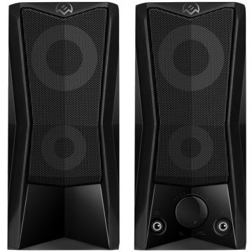 SVEN 445 USB-powered (2x3W); Headphone/Mic front jacks  Front volume control Switchable backlight