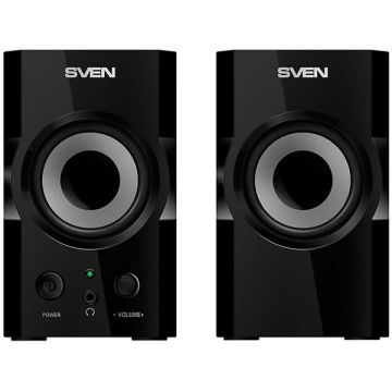 SVEN SPS-606 2x3W  Headphone front jack  Front power button and the volume control