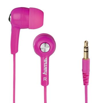 Casti Hama cu fir si microfon HK2103 pink