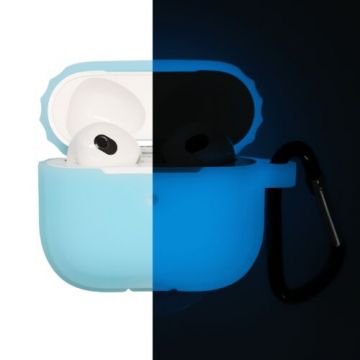 Husa pentru casti Apple AirPods 3, Kwmobile, Albastru, Silicon, 58869.23