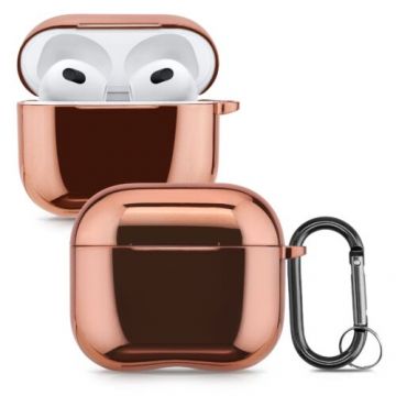 Husa pentru casti Apple AirPods 3, Kwmobile, Rose Gold, Silicon, 56656.93