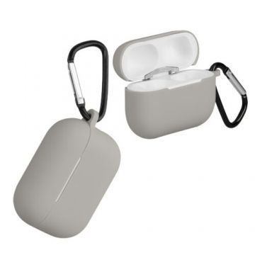 Husa pentru casti Apple AirPods Pro 2, Kwmobile, Gri, Silicon, 59472.22