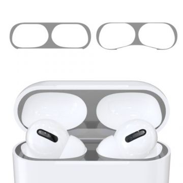 Set 2 Aparatori de praf pentru casti Apple AirPods Pro, Kwmobile, Gri, Plastic, 50975.35