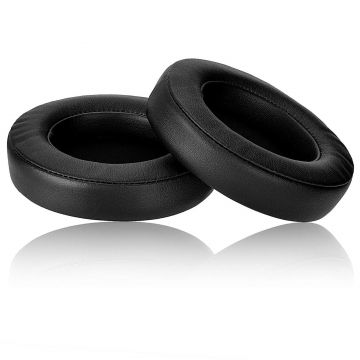 Set 2 bureti PadForce pentru casti Razer Kraken 7.1 V2 / Kraken Pro V2, Ovali - Negru, Piele naturala