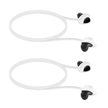 Set 2 Curele pentru casti Samsung Galaxy Buds/Galaxy Buds Plus, Kwmobile, Alb, Silicon, 53474.02