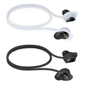 Set 2 Curele pentru casti Samsung Galaxy Buds/Galaxy Buds Plus, Kwmobile, Negru/Alb, Silicon, 53474.03