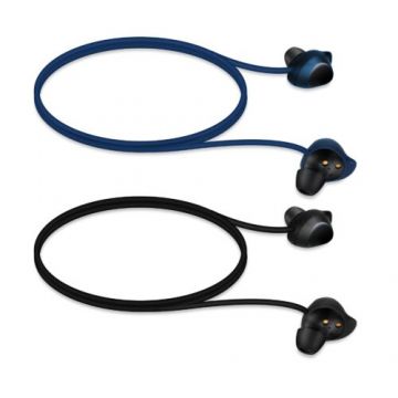 Set 2 Curele pentru casti Samsung Galaxy Buds/Galaxy Buds Plus, Kwmobile, Negru/Albastru, Silicon, 53474.05