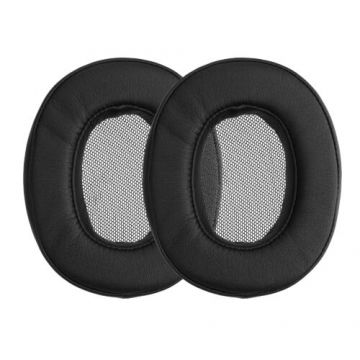 Set 2 Perne de urechi pentru casti Sony MDR-1ABT, Kwmobile, Negru, Piele ecologica, 58707.01