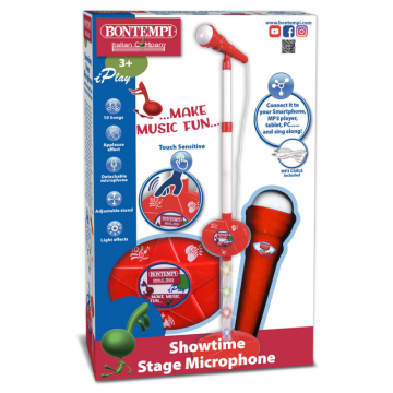 Bontempi Micrfon Cu Stativ Rosu