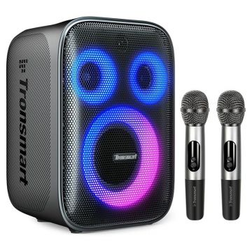 Boxa Portabila Tronsmart Halo 200 Karaoke Bluetooth Speaker, Black, 120W, 2 microfoane, IPX4 Waterproof, Autonomie 18 ore