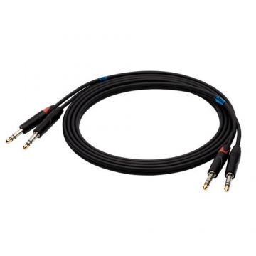 Cablu audio SSQ JSJS, 2xJack 6.3 mm - 2xJack 6.3 mm, 2 m, Negru