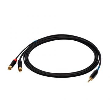 Cablu audio SSQ MiJRCA2, Jack 3.5 mm - 2xRCA, 2 m, Negru