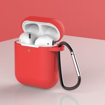 Carcasa cu carabiniera Silicone Soft Case D compatibila cu Apple AirPods 1/2 Red