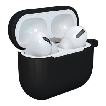 Carcasa cu carabiniera Silicone Soft Case D compatibila cu Apple AirPods 3 Black