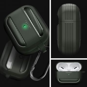 Carcasa Spigen Rugged Armor compatibila cu Apple AirPods Pro Green