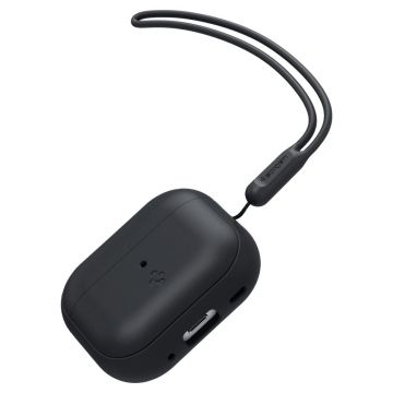 Carcasa Spigen Silicone Fit Strap compatibila cu Apple AirPods Pro / Pro 2 Black