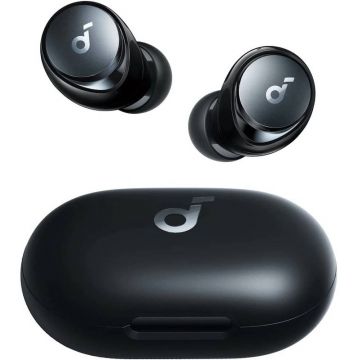 Casti Anker In-Ear, Soundcore Space A40, Multipoint, ANC, Hi-Res, incarcare Wireless, Black