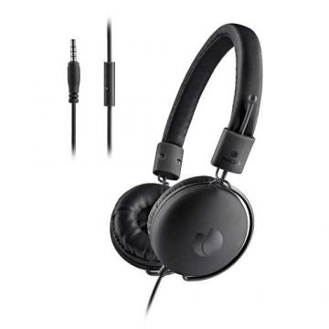 Casti audio On-Ear cu fir, Cross Hop Black, microfon, 1.5m, negru, NGS