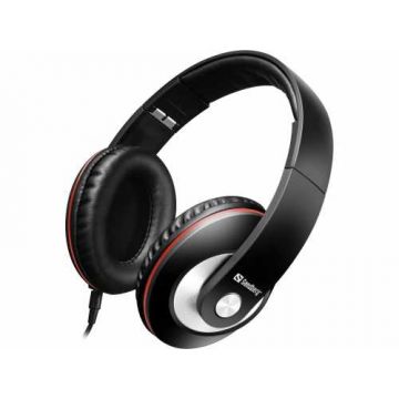 Casti audio over-ear Sandberg 125-86 Play n Go, microfon, 3.5mm, negru