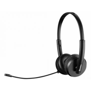 Casti audio Sandberg 326-12 Office Saver, USB, microfon, negru