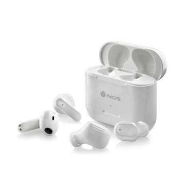 Casti Bluetooth In-Ear NGS Artica Duo, set 2 perechi, redare pana la 30 ore, alb