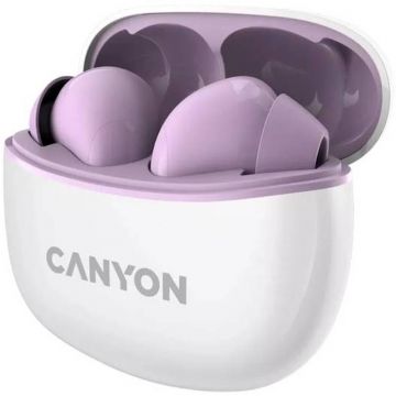 Casti Canyon TWS5, Wireless Stereo, White-Purple