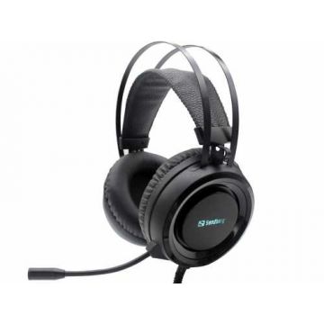 Casti Gaming over-ear Sandberg 126-22 Dominator, microfon, 3.5mm, conector USB lumini