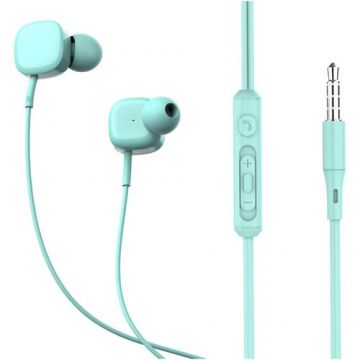 Casti in-ear cu fir Tellur Basic Sigma, microfon, Albastru