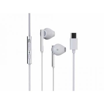 Casti in-ear cu microfon HMP 700 C, USB-C, alb, Trevi
