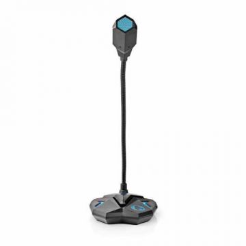 Microfon de birou pentru gaming Nedis, USB, buton mute, 3.5 mm