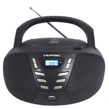 Microsistem Blaupunkt BB5BK, 2 x 1.2 W RMS, FM, CD, MP3, USB, AUX, Negru