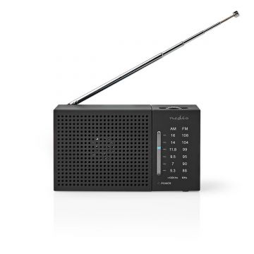 Radio FM   AM Nedis ,1.5W, dimensiuni de buzunar, negru