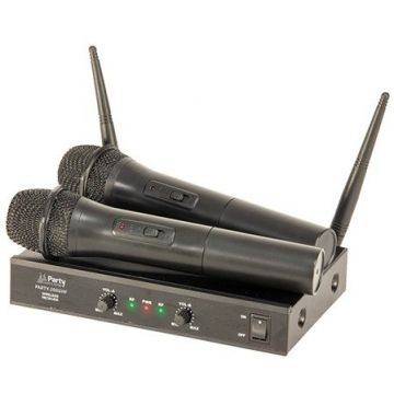 Set 2 Microfoane Wireless UHF 863.2 & 864.2 Mhz Negru