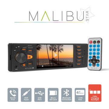 Unitate principala multimedia ,     Malibu Star,      - 1 DIN - 4 x 50 W - BT - MP3 - AUX - SD - USB