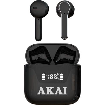 Akai Casti In-Ear Akai, BTE-J101, Bluetooth, Microfon, Negre